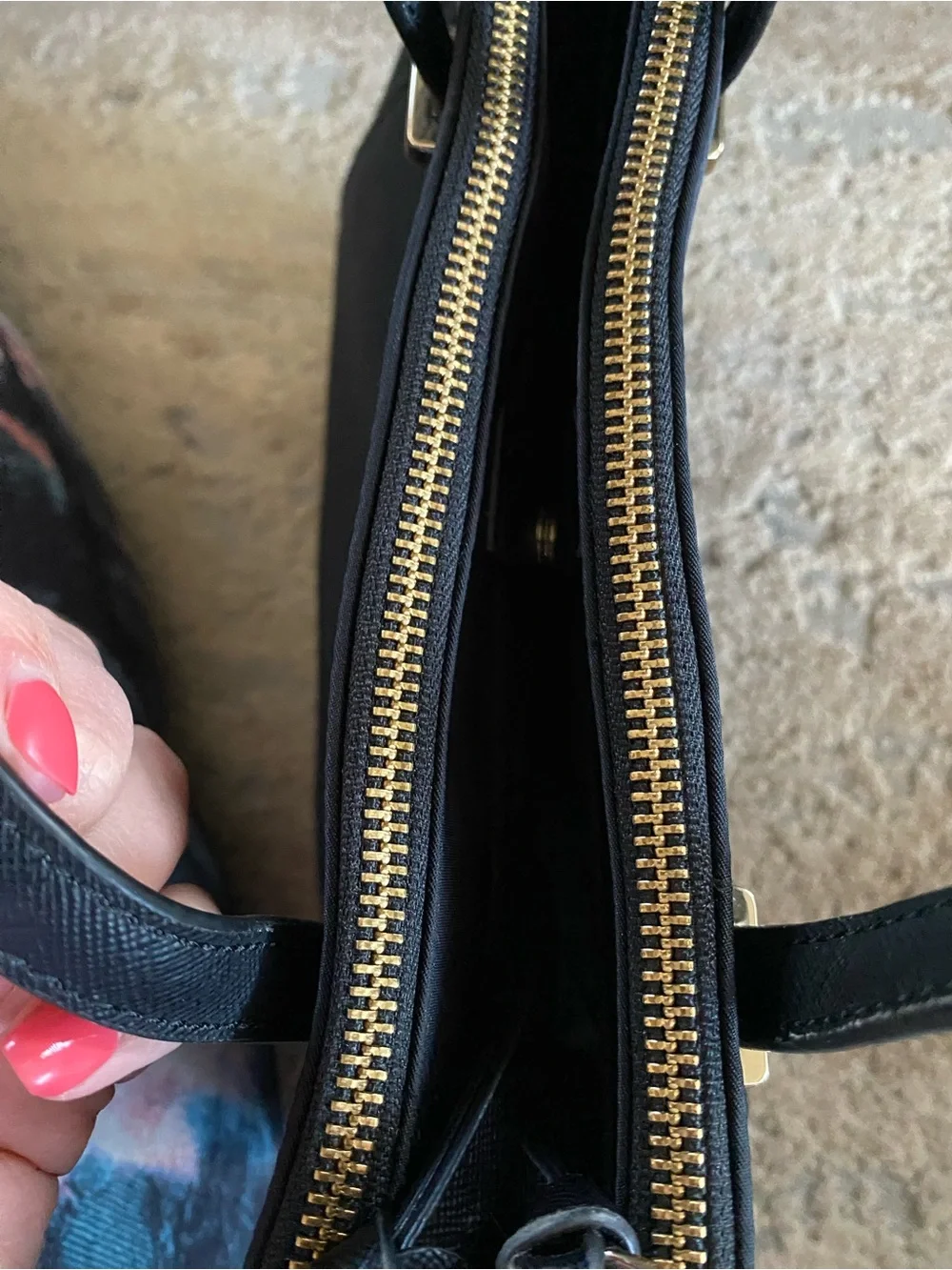 kate spade New York Wilson Road Alyse Satchel Black Tote Bag Nylon Purse Handbag
